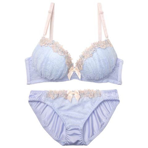 9/24新作!ミスティフルールラインブラジャー&フルバックショーツ［激売れ］［週替］[スーパーセール](ブルー-A70/ショーツM)