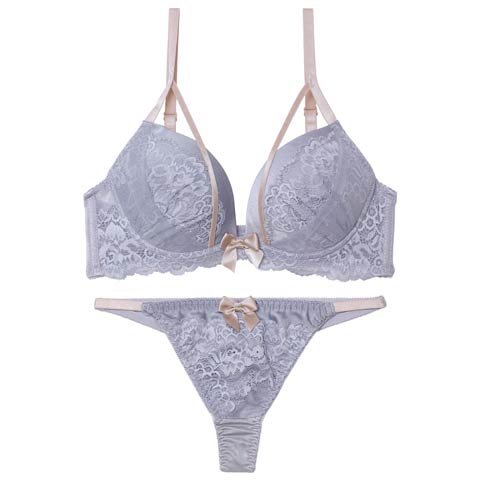 4/17新作!ダスティコードレースブラジャー&Tバックショーツ［激売れ］(ブルーグレー-A70/ショーツM)