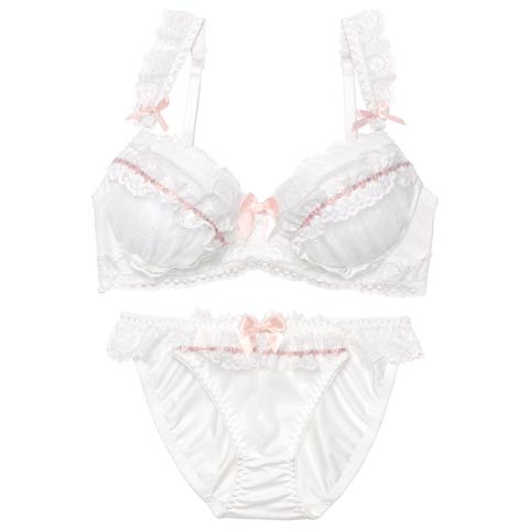 4/3新作!ミルキーエンジェルレーシィブラジャー&フルバックショーツ［激売れ］(ホワイト-A70/ショーツM)
