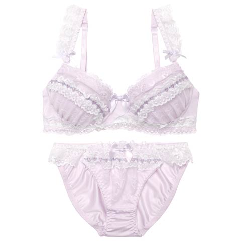 4/3新作!ミルキーエンジェルレーシィブラジャー&フルバックショーツ［激売れ］(ラベンダー-A70/ショーツM)