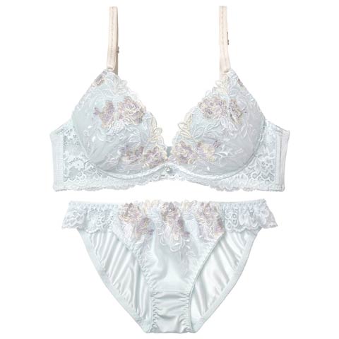 3/25新作!ルミエールフルールレーシィブラジャー&フルバックショーツ［激売れ］(ミント-A70/ショーツM)