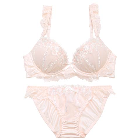 グレイスタイニーロゼブラジャー&フルバックショーツ［激売れ］(ピンク-A70/ショーツM)