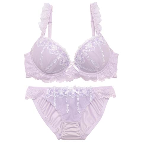 グレイスタイニーロゼブラジャー&フルバックショーツ［激売れ］(ラベンダー-A70/ショーツM)