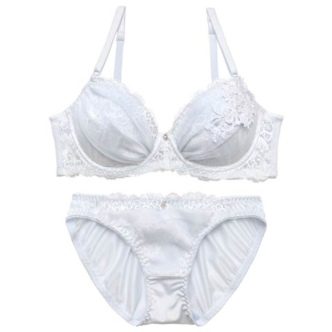 4/29新作!エレガンスチュールブーケブラジャー&フルバックショーツ［激売れ］(サックス-A70/ショーツM)