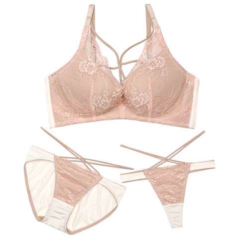 12/10新作!【3点セット】【EFサイズ】レーシィエレガントコード育乳脇高ブラジャー&フルバック&Tバックショーツ［大人気］(ホワイト-E65/ショーツM)