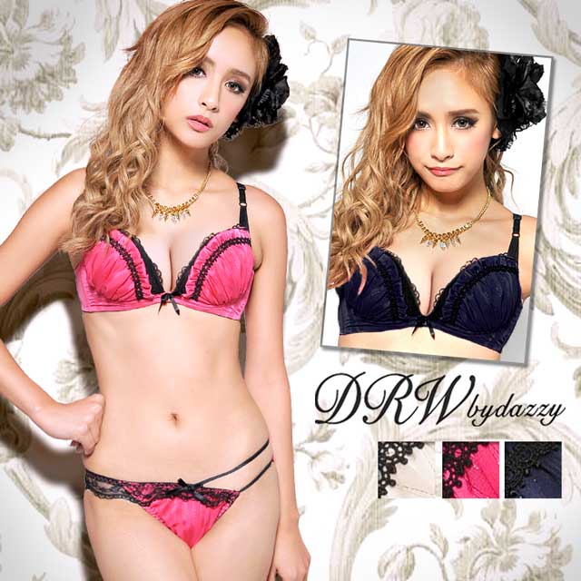 ラメ入りシフォン×アシメショーツブラジャー＆ショーツ/SEXY