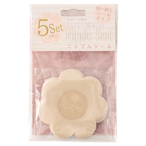 フラワー型ニップレスシール[5セット](ベージュ-ｻｲｽﾞ無)