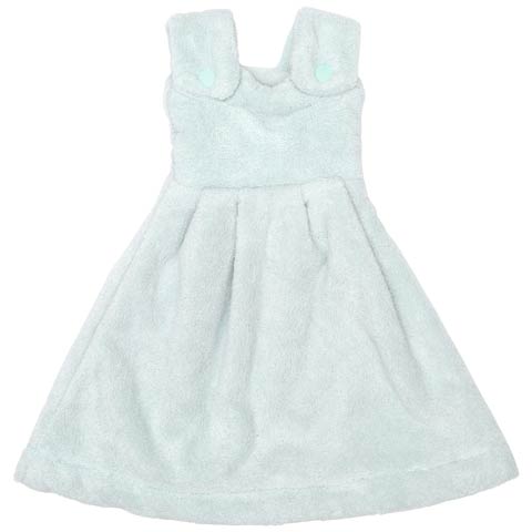 ハンガー付きふわふわドレスタオル(ブルー-ｻｲｽﾞ無)