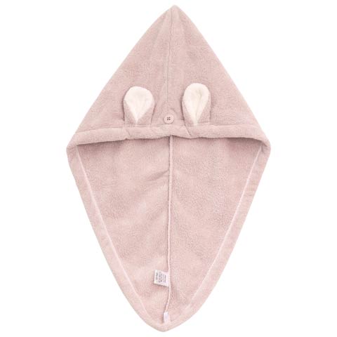 9/18再販!くま耳付きヘアドライキャップ(ピンク-ｻｲｽﾞ無)