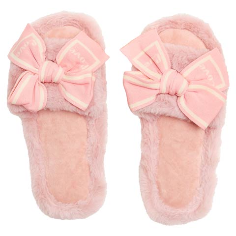 ラブリーリボンファールームスリッパ(ピンク-23～23.5cm)