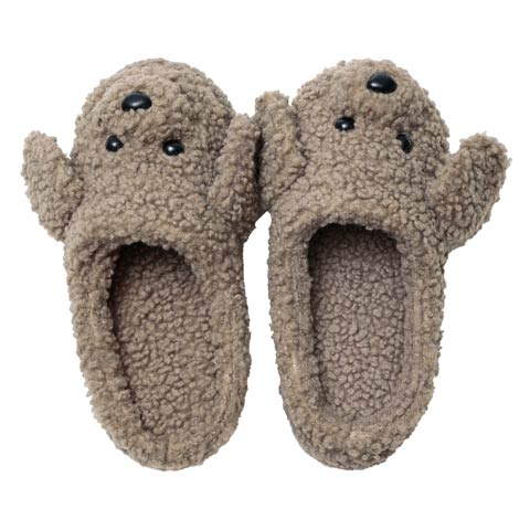 12/8新作!モコモコプードルルームシューズ(ブラウン-フリー)