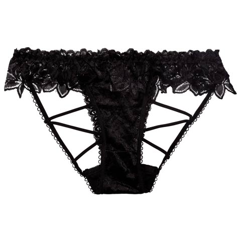 11/24新作!バックストリングレーシィフラワーフルバックショーツ単品(ブラック-フリー)
