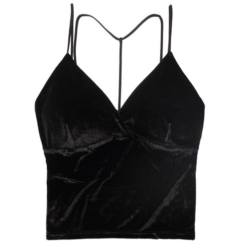 11/28新作!コードデザインベロアキャミソール(ブラック-フリー)