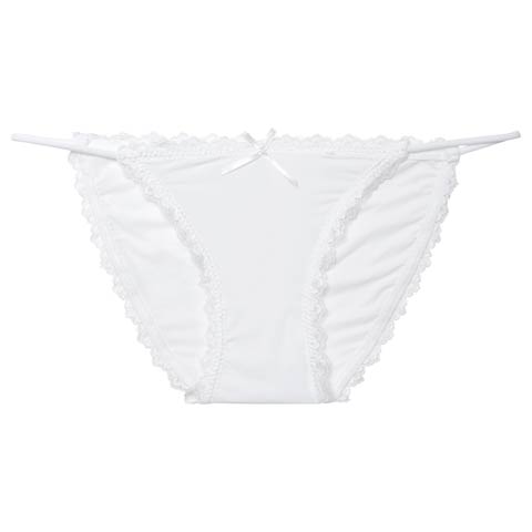 11/26新作!シンプルサイドストリングフルバックショーツ単品(ホワイト-M)