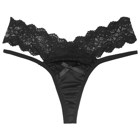 3/6新作!クロスレーシィストリングTバックショーツ単品(ブラック-フリー)