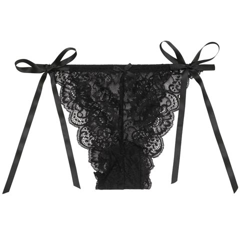 3/11新作!グラマラス総レースサイド紐フルバックショーツ単品［春セール］(ブラック-フリー)