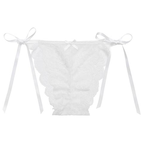 3/11新作!グラマラス総レースサイド紐フルバックショーツ単品［春セール］(ホワイト-フリー)