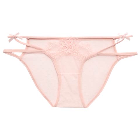 ドットシアーリボンコードフルバックショーツ単品(ピンク-M)