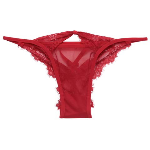 【3月頃再入荷決定★只今リクエスト募集中】カットアウトレーシィコードTバックショーツ単品(レッド-フリー)