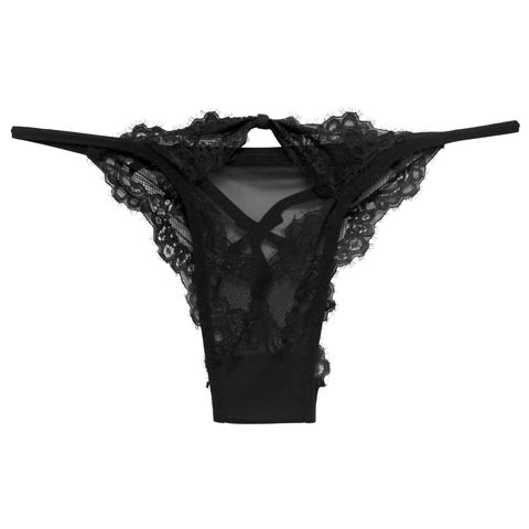 【3月頃再入荷決定★只今リクエスト募集中】カットアウトレーシィコードTバックショーツ単品(ブラック-フリー)