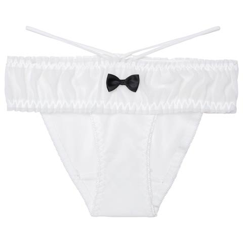 1/21新作!スウィーティリボンコードバック透けフルバックショーツ単品(ホワイト-フリー)