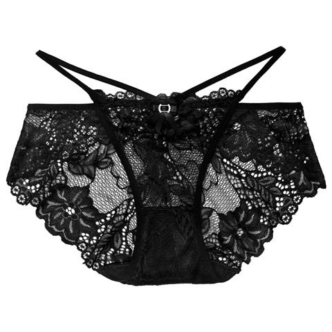 2/11新作!フローラルコードレースフルバックショーツ単品(ブラック-フリー)