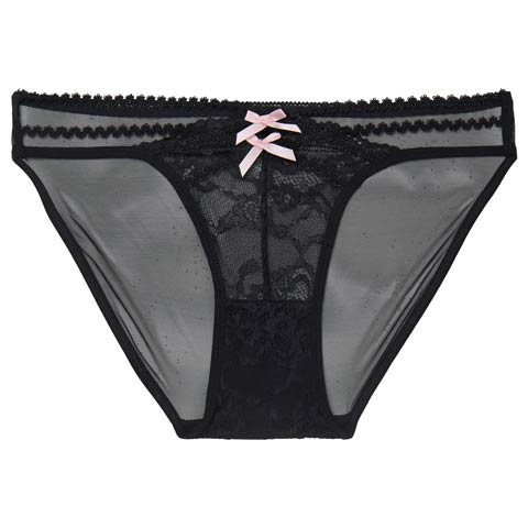 2/9新作!ウェーブコードレースフルバックショーツ単品(ブラック-フリー)