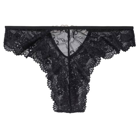 1/21新作!オールレースハートチェーンバック透けTバックショーツ単品(ブラック-フリー)