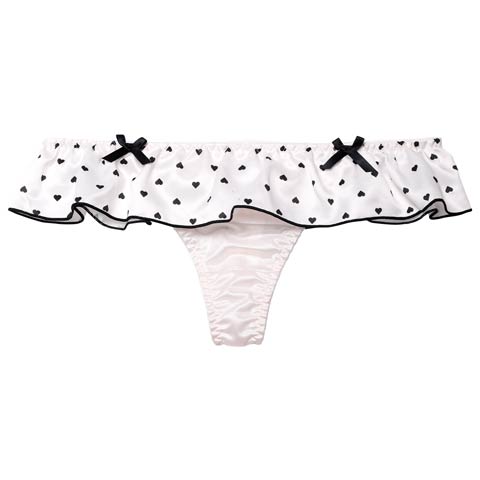 2/23新作!プリティーハートサテンTバックショーツ単品[おそろいショーツ](アイボリー-M)