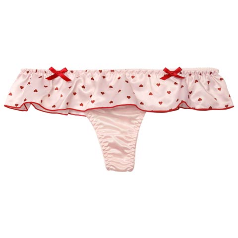 2/23新作!プリティーハートサテンTバックショーツ単品[おそろいショーツ](ピンク-M)