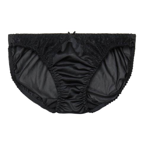 プレーンレースリボンフルバックショーツ単品(ブラック-M)