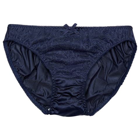 11/11再販!ナチュラルレースリボンサニタリーショーツ(ネイビー-M)