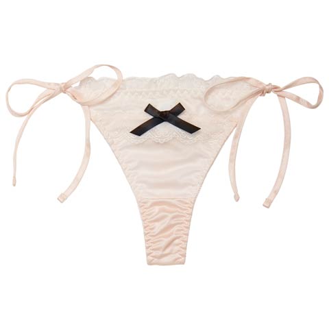 2/27新作!ドーリーリボンフリルサイド紐Tバックショーツ単品[おそろいショーツ](ピンク-M)