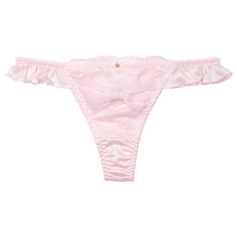 2/25新作!ミルキーリボンフリルTバックショーツ単品(ピンク-M)