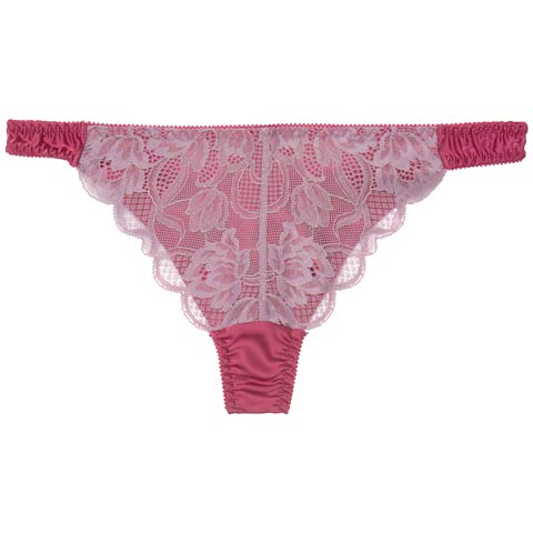 4/24新作!クラッシーサテンレースTバックショーツ単品[おそろいショーツ](ピンク-M)
