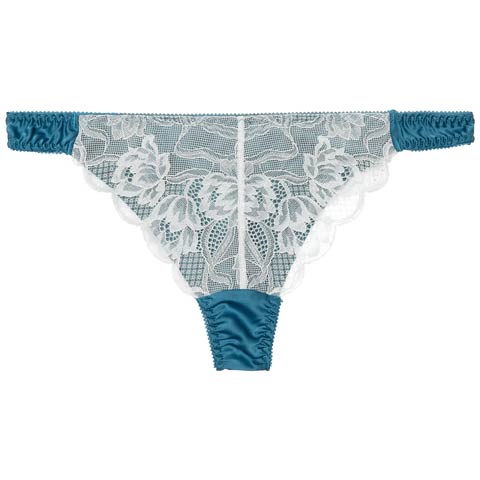 4/24新作!クラッシーサテンレースTバックショーツ単品[おそろいショーツ](グリーン-M)