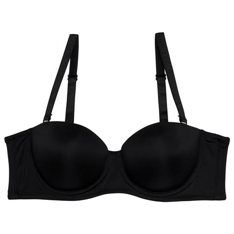 9/26新作!シンプルハーフカップチューブブラジャー単品(ブラック-A70)