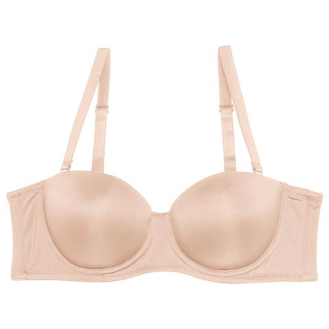 9/26新作!シンプルハーフカップチューブブラジャー単品(ベージュ-A70)
