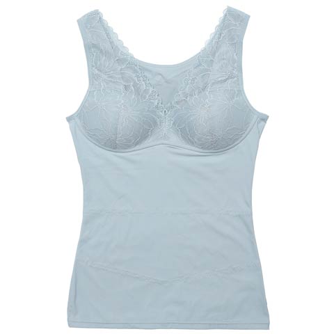 10/17新作!フラワーレースバッククロスボディシェイパー(ブルー-M)