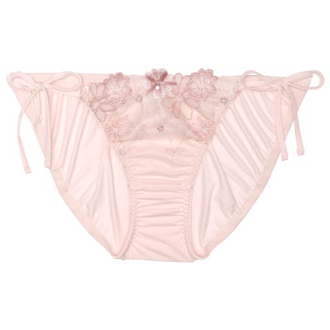ブルーミングフリルチュールサイド紐フルバックショーツ単品[おそろいショーツ](ピンク-M)