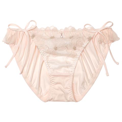 ユーフォリアフラワープリーツサイド紐フルバックショーツ単品[おそろいショーツ](ピンク-M)