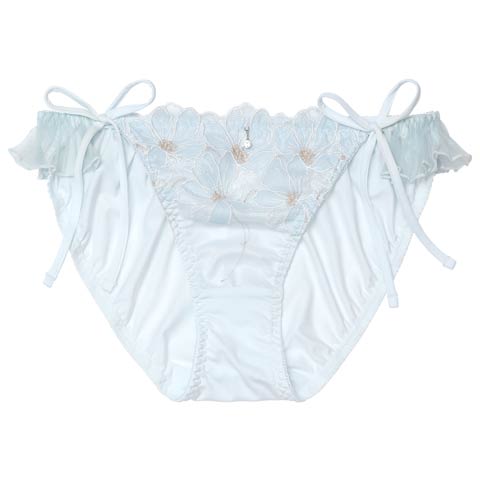 ユーフォリアフラワープリーツサイド紐フルバックショーツ単品[おそろいショーツ](サックス-M)