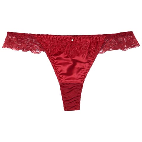 10/3再販!サイドレースブルームTバックショーツ単品(レッド-M)