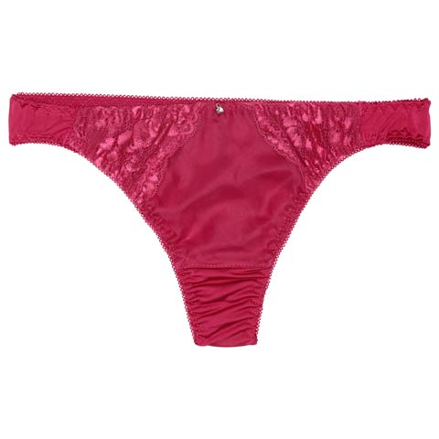 シックサテンレースTバックショーツ単品［限定1］(レッド-M)