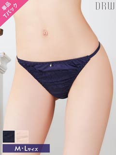 レースサテンストリングバック透けTバックショーツ単品［週末セール］