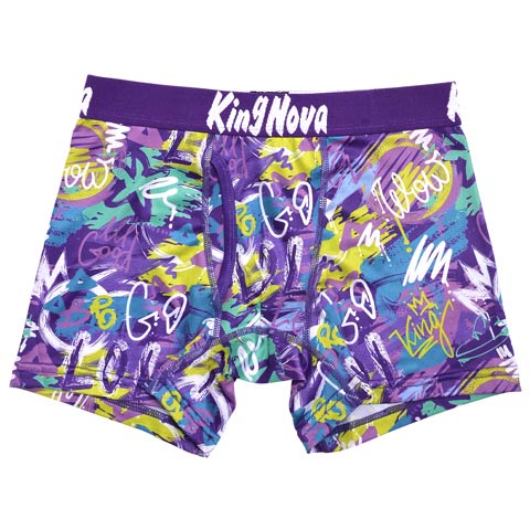 グラフィティアート男性用ボクサーパンツ(パープル-M)