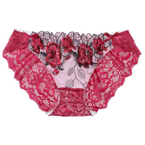 3/16再販!【三上悠亜着用】ゴージャスフラワーパールバック透けフルバックショーツ単品[おそろいショーツ](ローズピンク-M)