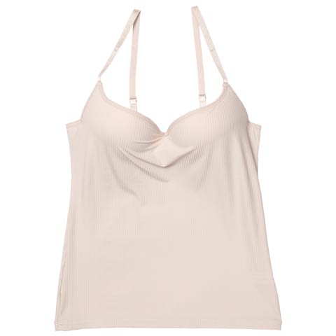 10/27新作!シンプルリブストレッチカップ付きキャミソール(オフホワイト-S)