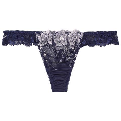 2/3再販!ロマンティックベルローズTバックショーツ単品[おそろいショーツ](ネイビー-M)