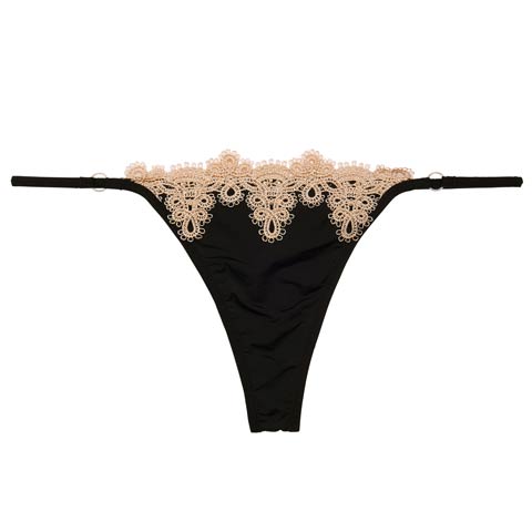 【12月頃再入荷決定★只今リクエスト募集中】ケミカルエンブロイダリーレースTバックショーツ単品(ブラック-フリー)